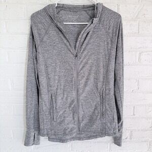 Athleta Pacifica Illume UPF Relaxed Jacket Gray Hooded Full Zip Women's XXS